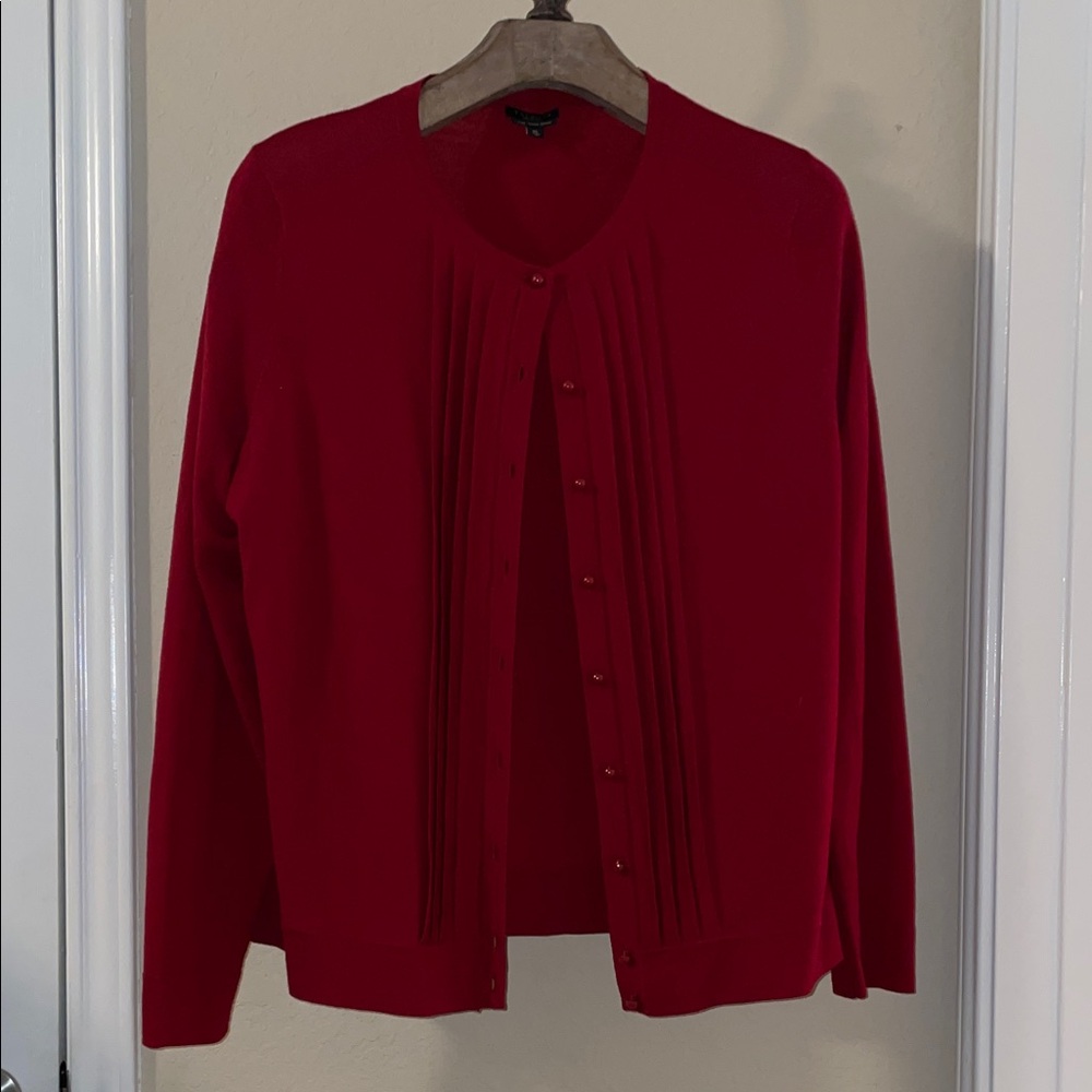 NWOT Elegant Red Italian Merino Sweater